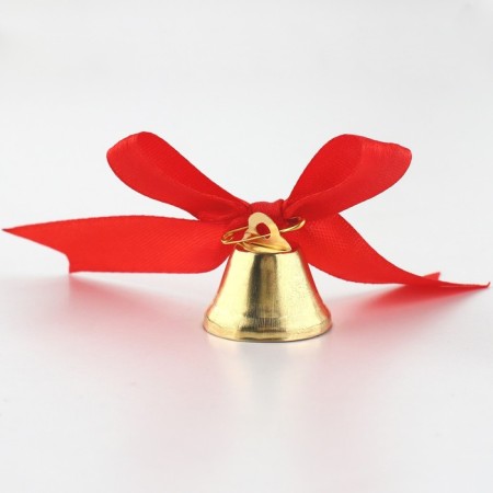 A bell on a pin with a bow for graduation, red, d = 2.6 cm-1