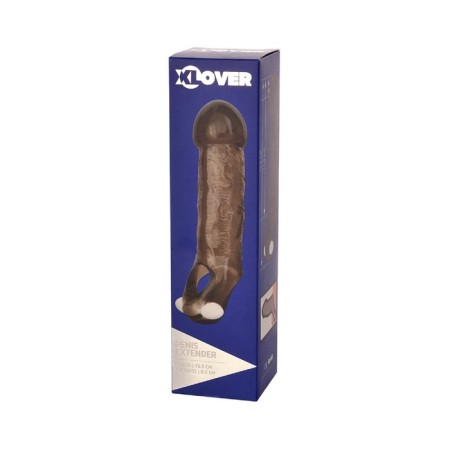 Toyfa Xlover nozzle to increase the size with vibration, TPE, black, 15.5 cm-2