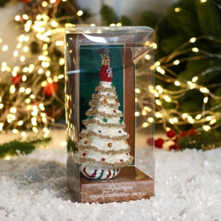 Christmas tree decoration "Christmas tree" White, 15 cm-1