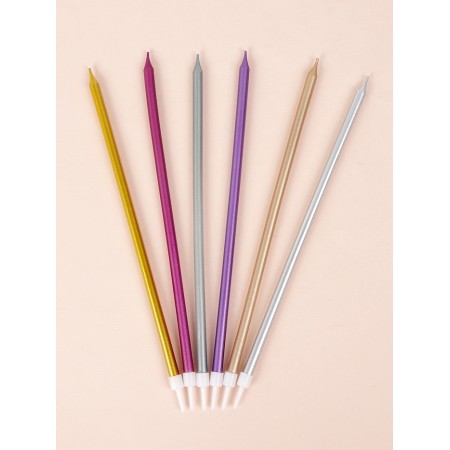 Candles in the cake "High Royce", 6 pcs, multi -colored