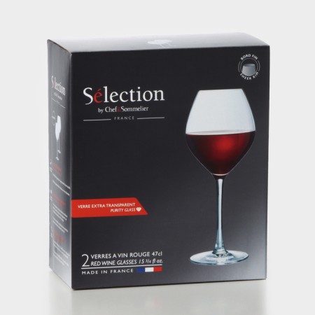 Набор бокалов для вина Selection, 470 мл, хрустальное стекло, 2 шт-7