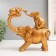 Souvenir Polystone "Elephant plays with elephant" gold 7.7x20.5x20.5 cm