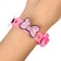 Silicone Bracelet with replaceable jibitsami, 3 Jibits included, Minnie Mouse