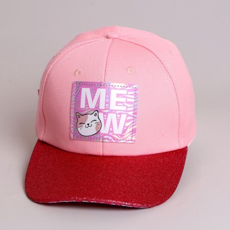 Кепка детская для девочки MEOW, цвет розовый, р-р. 52-54-2
