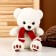 Soft toy "Bear in a scarf", white color