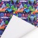 New Year. Packaging paper "Funny holiday", 70x100 cm, blue tractor