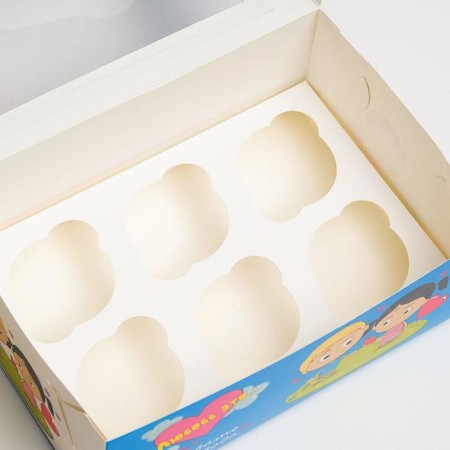 Packaging “Love is...” with a window, 6 cupcakes, blue, 25 x 17 x 10 cm-3