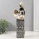 Polystone souvenir "African with a tambourine on a column with patterns" white-black, gold 10.5x9x32 cm 10325