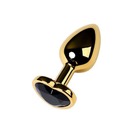 Anal plug with the Toyfa Metal rhinestone, golden, tourmaline, 7 cm, d = 2.7 cm-1