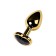 Anal plug with the Toyfa Metal rhinestone, golden, tourmaline, 7 cm, d = 2.7 cm