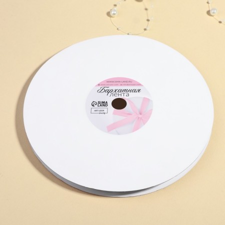 The tape is velvet, with silver lurex, 6 mm, 18 ± 1 m, white color No. 01-1