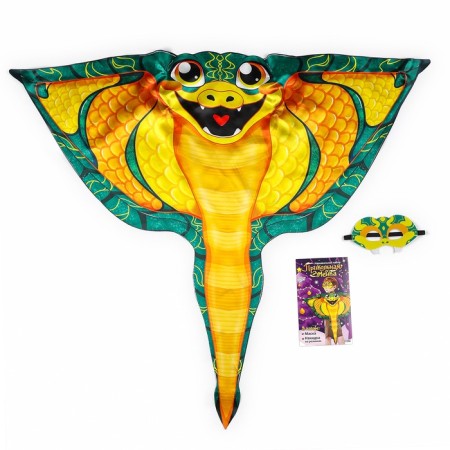New Year! Carnival set "Cool snake", cape, mask, green color-7
