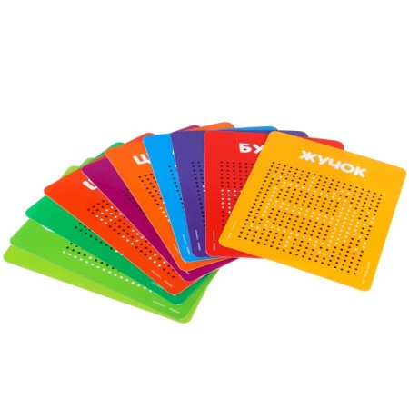The training tablet “Magnetic drawing: mi-mi-Mimka”, 380 holes, green color-3