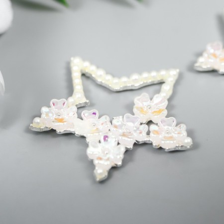 Decor for creativity Metal "Pearl asterisk with a tinkle of flowers" 3.2x3.2 cm