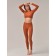 Crop Top female in a rubber with long sleeve Top Manica Lunga Rib, size 46-48, nut color
