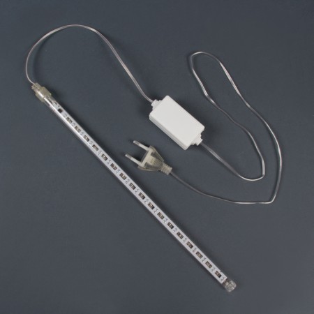 Garland "icicles" melting 0.3 m, IP44, transparent thread, 18 LED, white glow, overflows, 220 V-3
