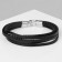 Unisex Bracelet "Weave" classic, 5 threads, black color with silver, d = 7 cm