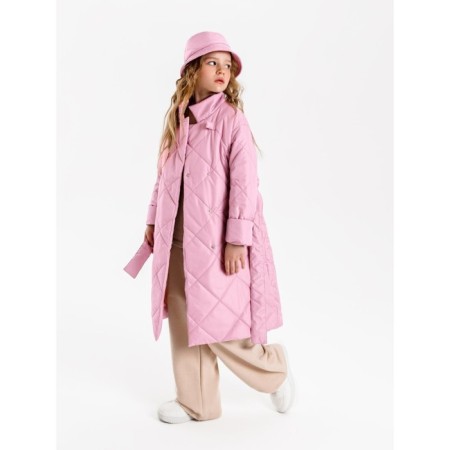 Пальто стёганое для девочек AmaroBaby TRENDY, рост 116-122 см, цвет розовый-5