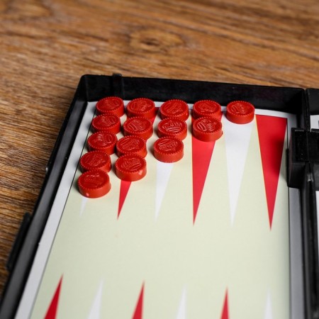 Board game 3 in 1 "Call": backgammon, chess, checkers, magnetic board 19 x 19 cm-6