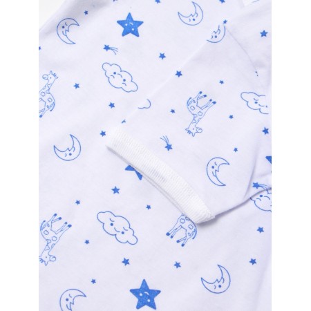 Children's T -shirt on the "Giraffes" buttons, white/blue color, height 80-2