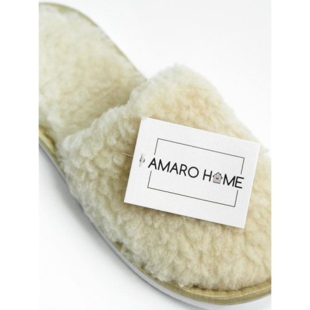 Slippers women's closed nose, size 39-41, beige color-6