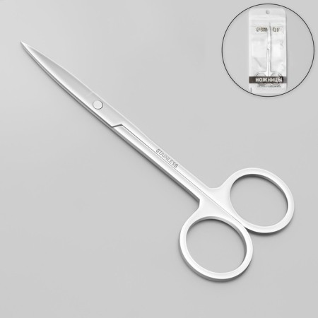 Scissors are manicure, straight, wide, 12 cm, silver color-1