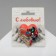 Brooch "Heart" in stones, colored in gold
