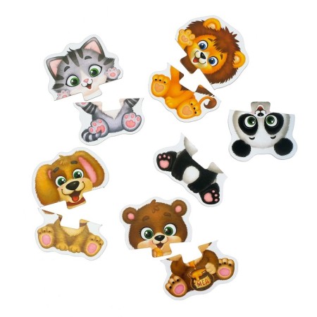 Maxi puzzles "Funny animals", 5 puzzles, 10 parts-2