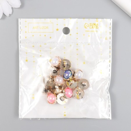 Button plastic for creativity "mother -of -pearl pearl" set of 15 pcs mix 1.2x1.2x1.1 cm-3