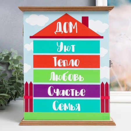 Keywood tree 6 hooks "Bright house" 25x20x6.5 cm