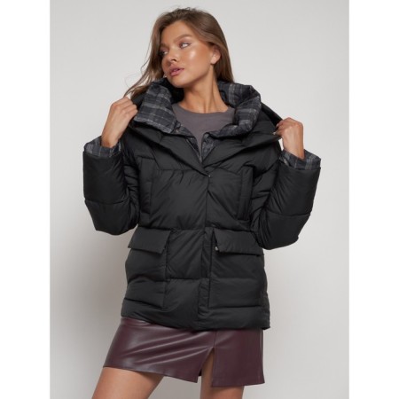 Winter jacket female, size 50, black color-12