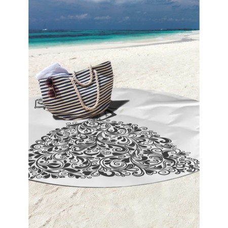 Pareo and beach rug "Dress in curls", d = 150 cm-1