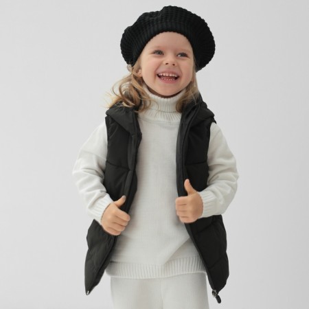 Children's ’width minku, black color, height 92 cm