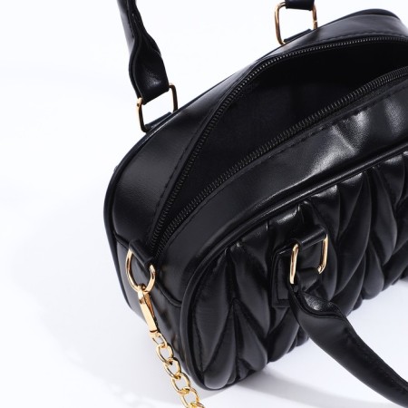 Bag Cross-Bodi with a zipper, black color-6