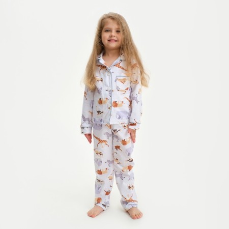 Pajama nursery (shirt and trousers) KAFTAN "Animal" size 98-104, white color