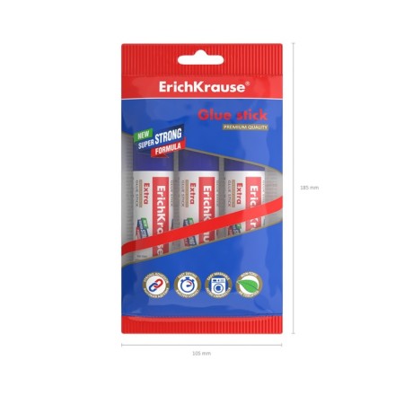 A set of pencil glue 3 pieces, Erichkrause Extra PVP, 21 g, reinforced-2