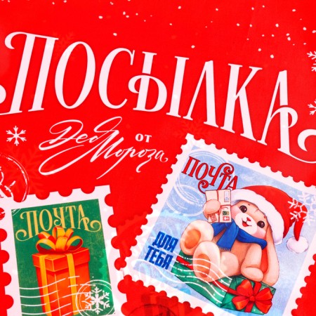 Новый год! Мешок Деда Мороза, красный, 40х60 см-5