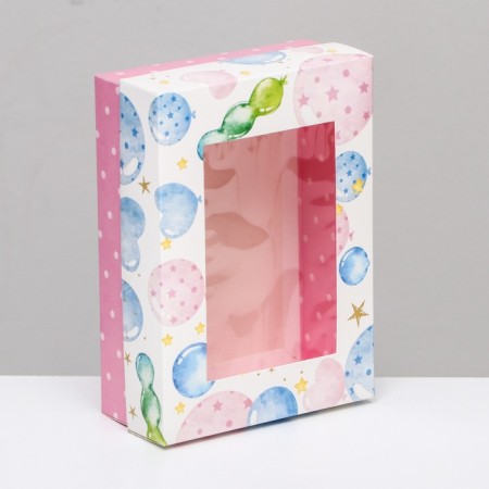 The box is folding, with the window "Balls on the birthday" 21 x 15 x 7 cm-1