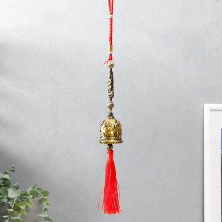 Bell Metal "Ganesha, elephants on the bell" 4x4x40 cm-3