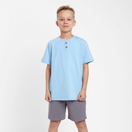 Set for a boy (T-shirt, shorts) minku color-blue/gray color, height 146