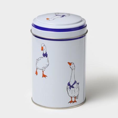Bank with a lid for bulk products "geese", 1.1 l, d = 9.9 cm, round-1