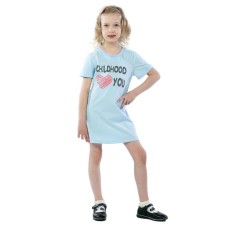 Children's dress Childhood, height 98 cm, light blue color