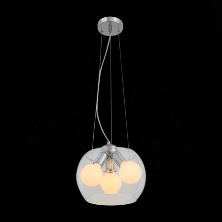 Suspension lamp ST LUCE. SL512.103.03. Uvo. 3x60 watts, E27 Globe, 30x30x20 cm, chromium color-4