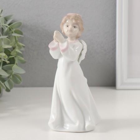 Souvenir Ceramics "Angel in a white dress with folded hands" 7.5x8x16 cm