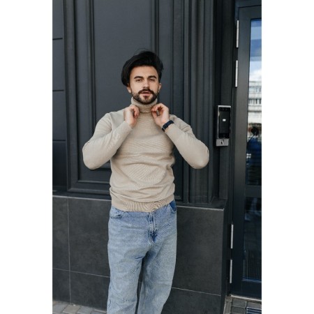 Jumper male ise, size 54, beige color-3