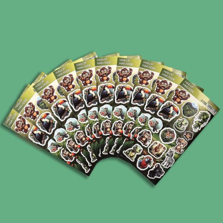 Paper children's stickers 10 x 22 cm, "jungle"-3