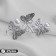 Brooch "Butterflies" trio with pearls, white color in silver