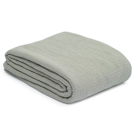 Bilateral veil of muslin grassy green color Essential, size 180x250 cm