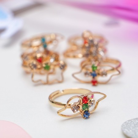Children's Ring "Silhouette", Mix shape, Mix color in gold