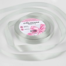 Satin tape, 12 mm × 23 ± 1 m, silver color No. 176